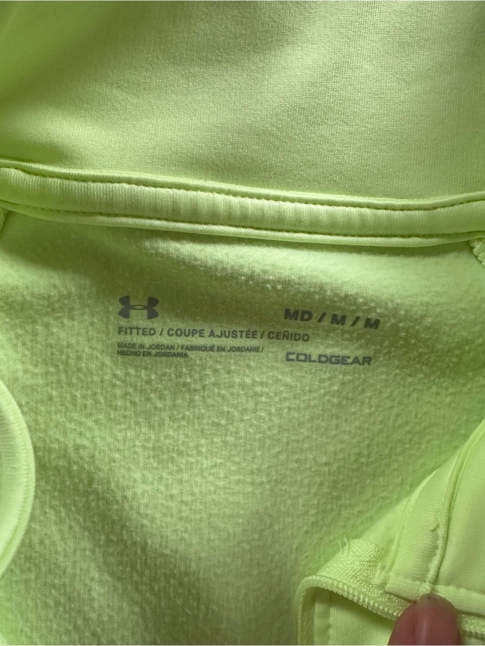 New Under Armour cold gear neon yellow/green half zip - Picture 8 of 11